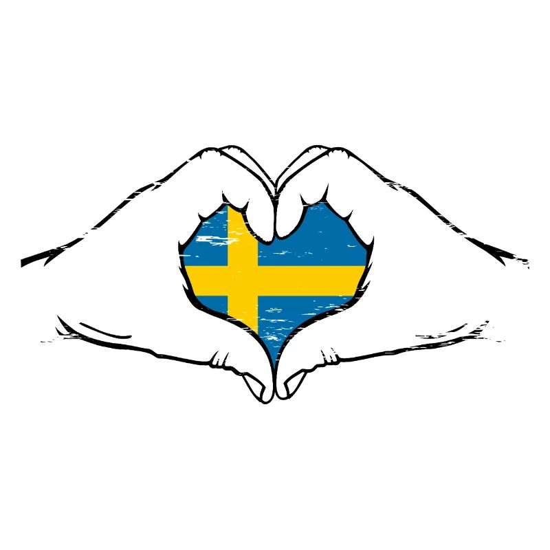 Drapeau de la Suède coeur utilisé