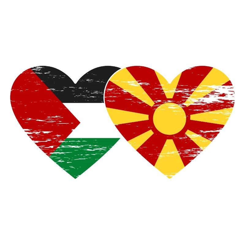 Drapeau de la Palestine et de la Macédoine utilisé