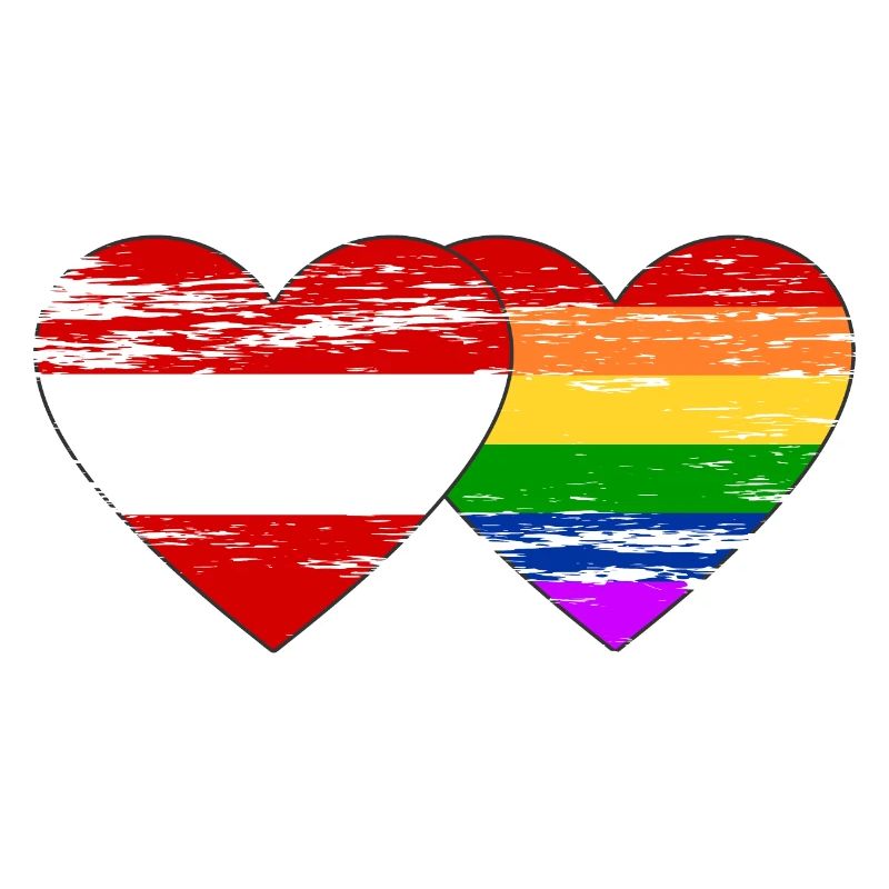 Drapeau arc-en-ciel de l’Autriche utilisé