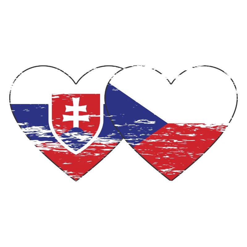 Slovaquie République tchèque Drapeau Coeur utilisé