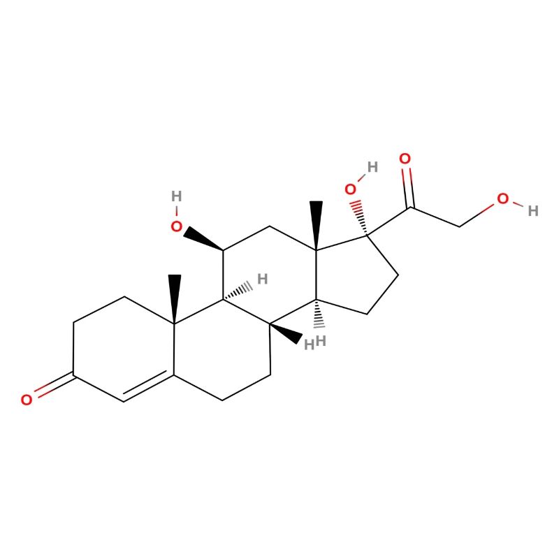 Cortisol Molecule - Colored Structural Formula