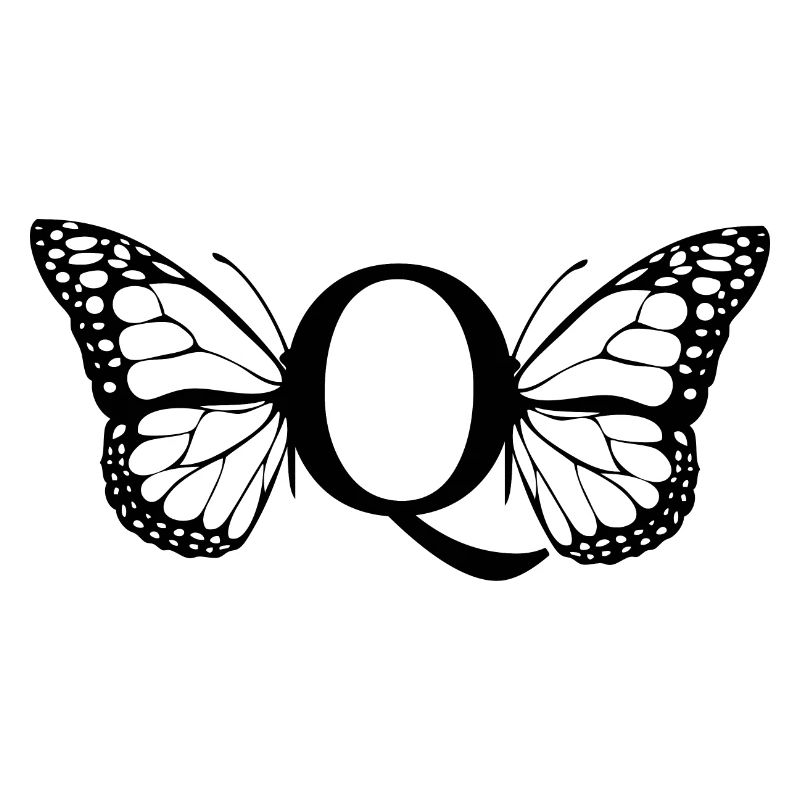 Buchstabe Q Schmetterling