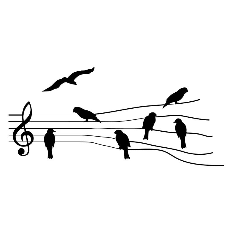 Vögel, Noten. Musik.