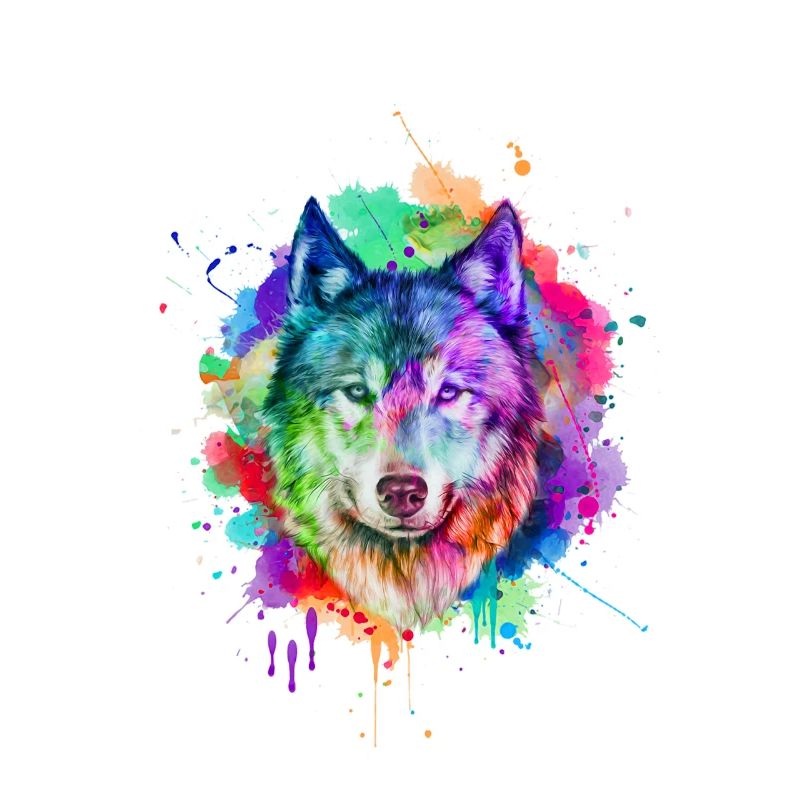 Aquarell Wolf Geschenk