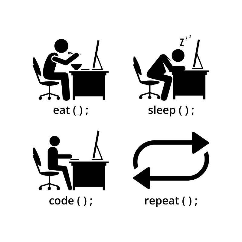 Eat Sleep Code Repeat Coder Programmer Software De