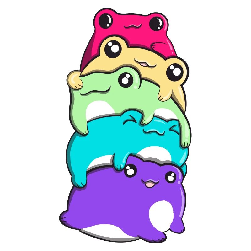 Non-Binary Pride Kawaii Frog Bunch Nonbinary