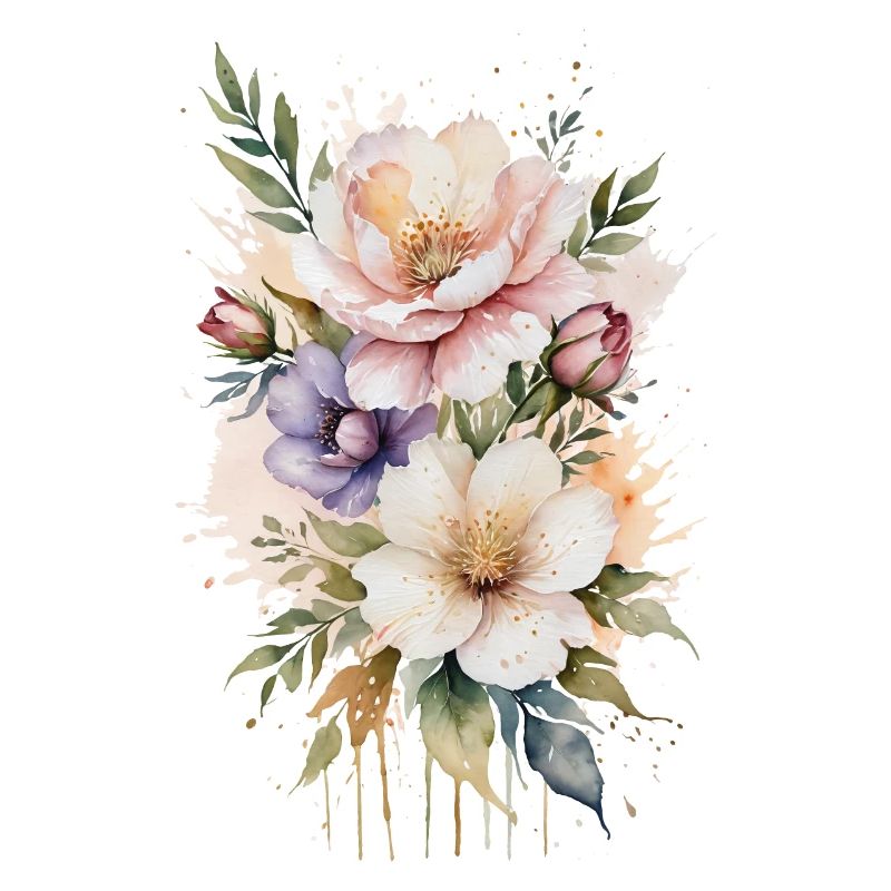 Murmures à l’aquarelle : Fleurs délicates
