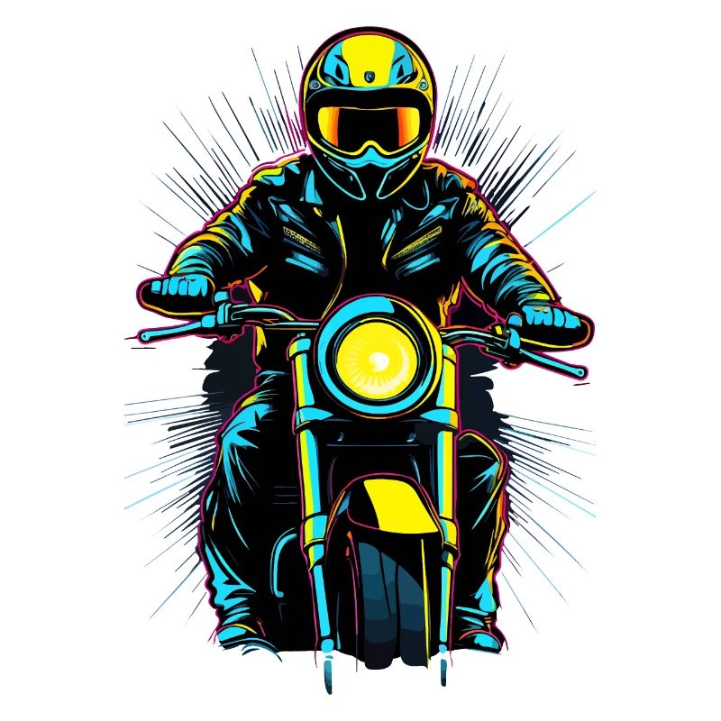 Neon-Motorradfahrer