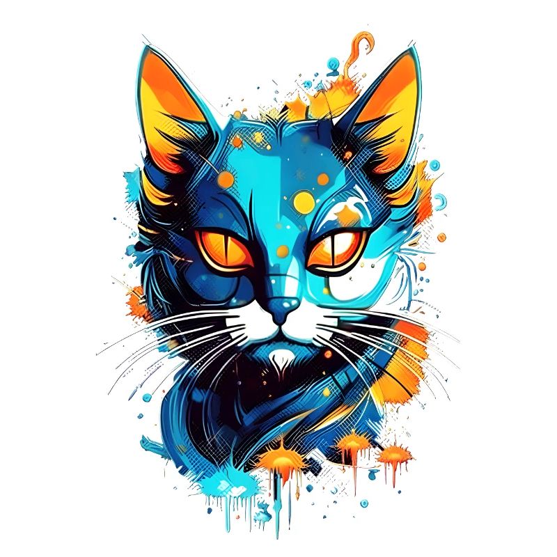 Chat de l’espace coloré