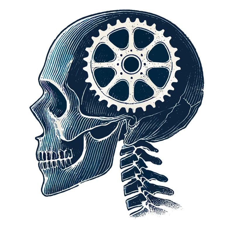 Bicycle Skeleton Brain Chainring Head