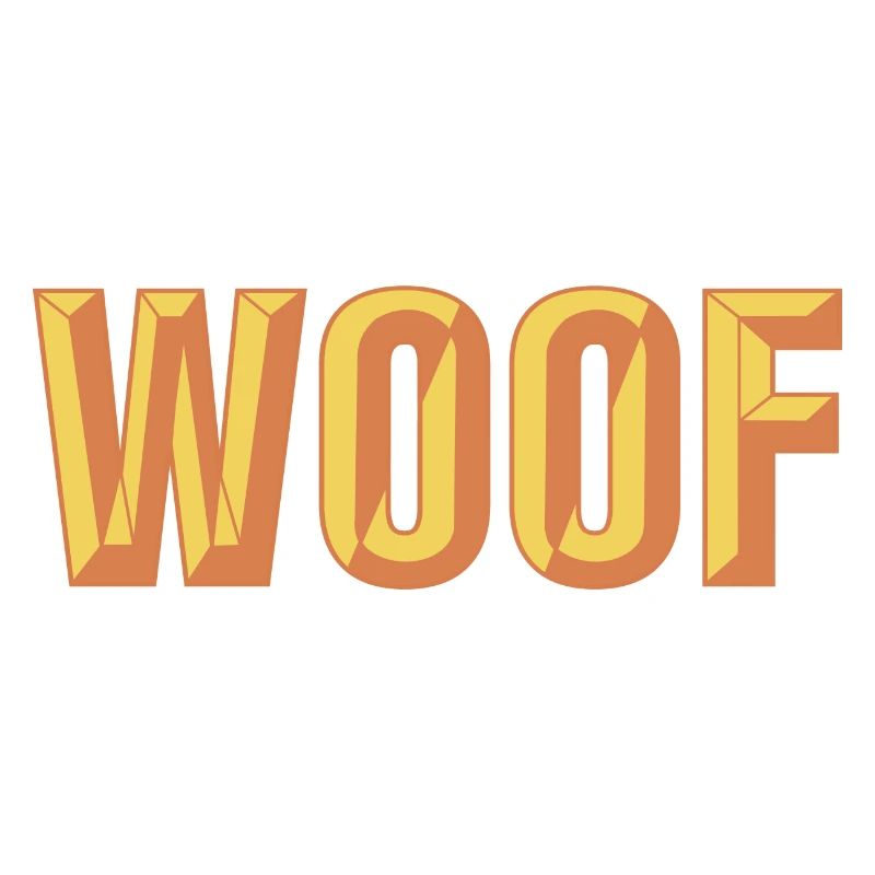 Woof abgeschrägtes Textdesign