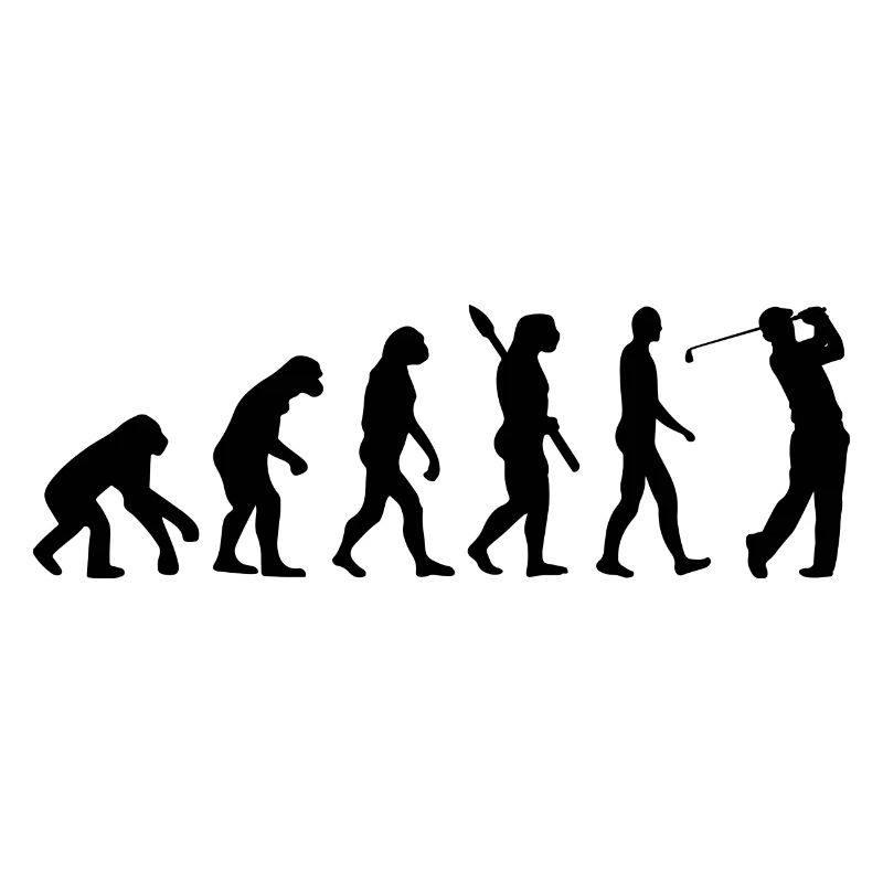 Evolution Graphic Golfer Golf Player Golfing Golf
