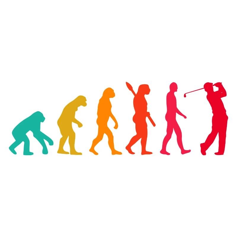 Evolution Graphic Golfer Golf Player Golfing Golf