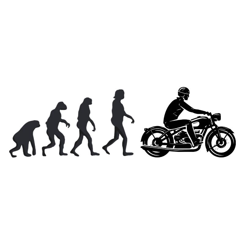 Motorradfahrer - Menschliche Evolution