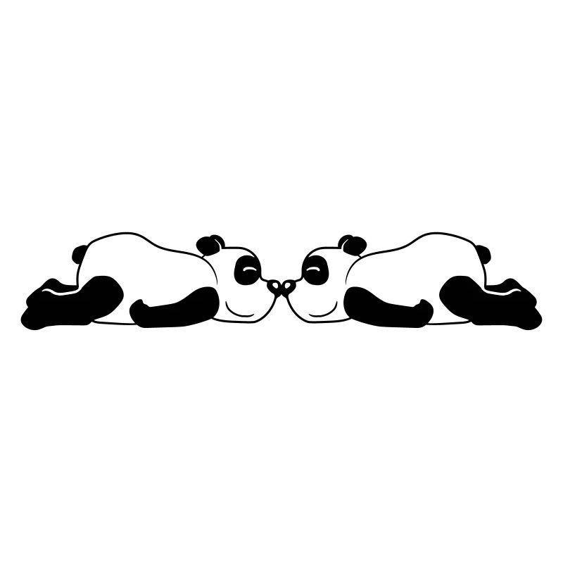2 panda couché