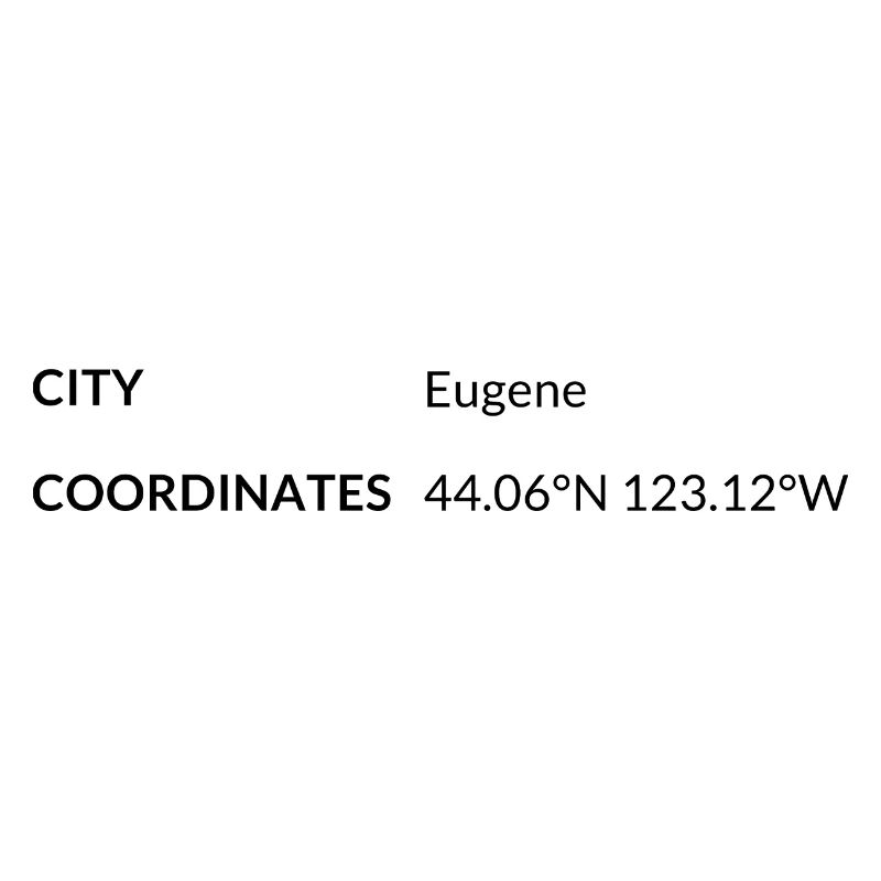 Eugene Oregon USA coordinates