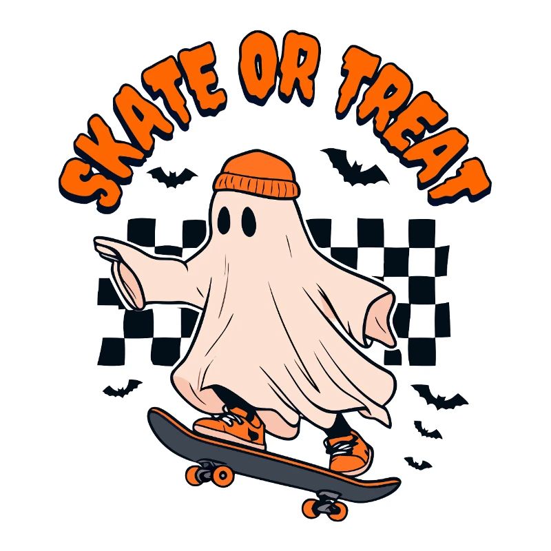 Skate or Treat Ghost Halloween