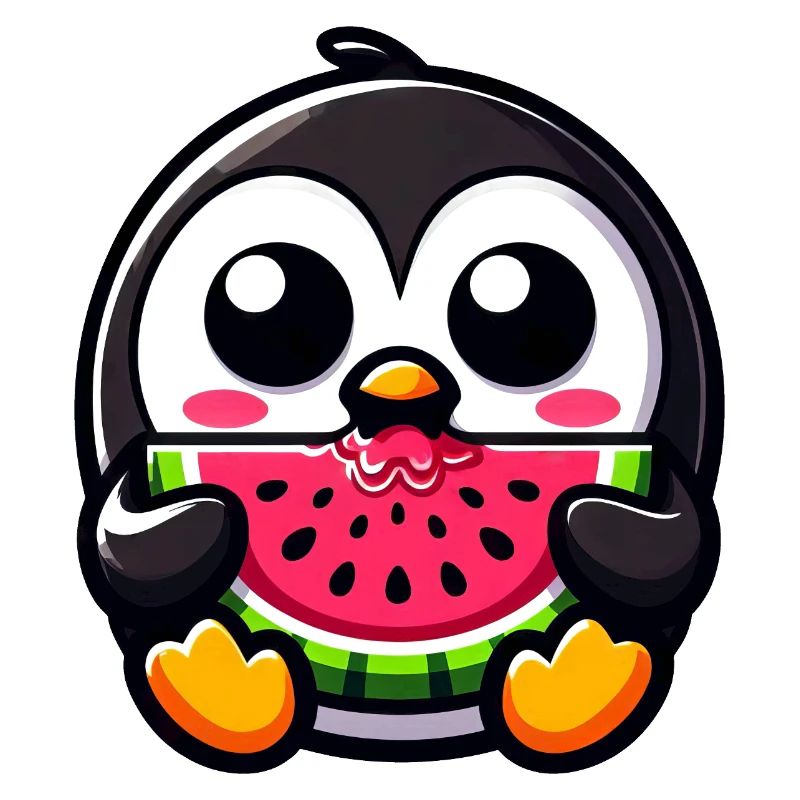 Cute Penguin with Melon Chibi Fruit Sweet