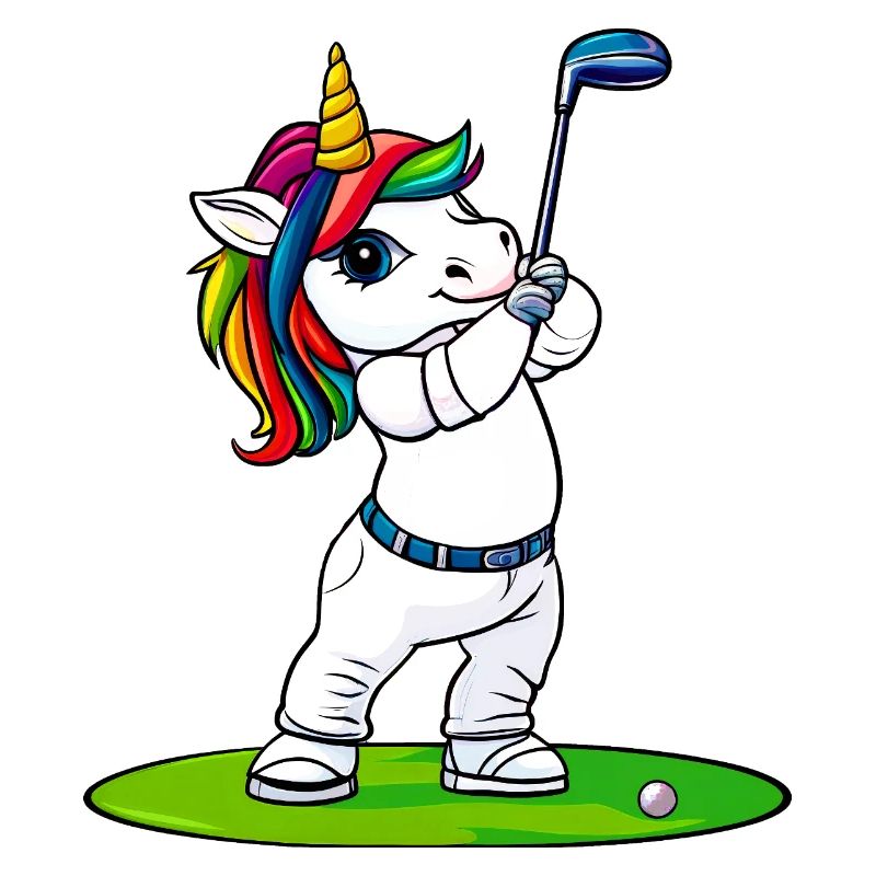 Einhorn Golfspieler