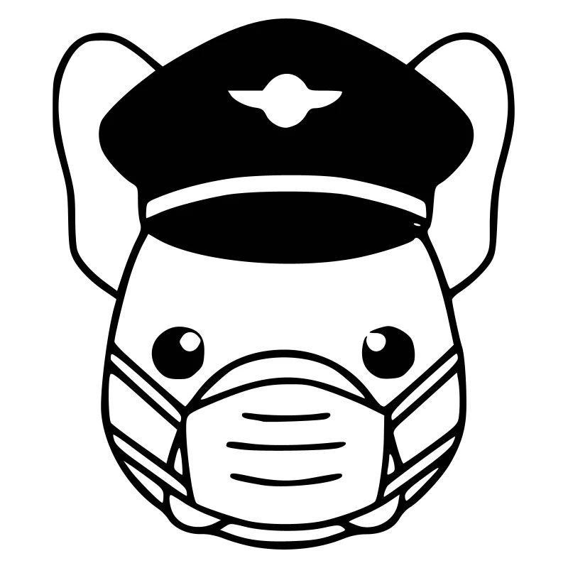 Frenchie Pilot Maske Schwarz