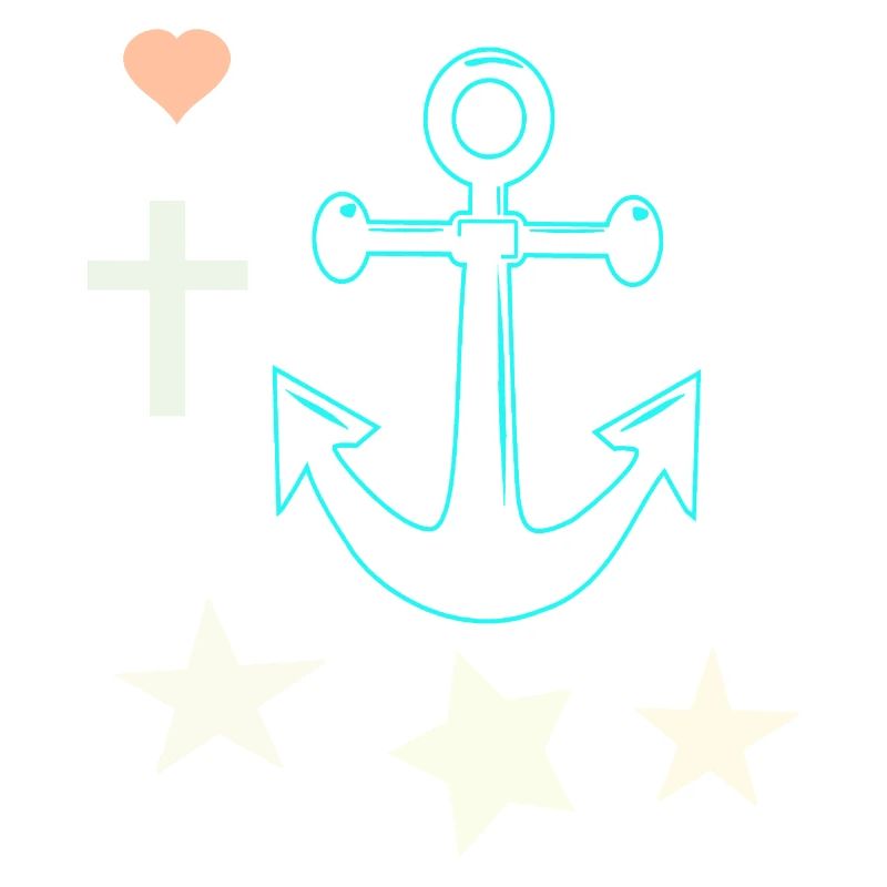 Leuchtender Anker mit Sternen