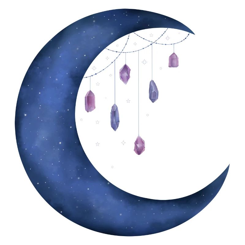 Mond mit Kristallen
