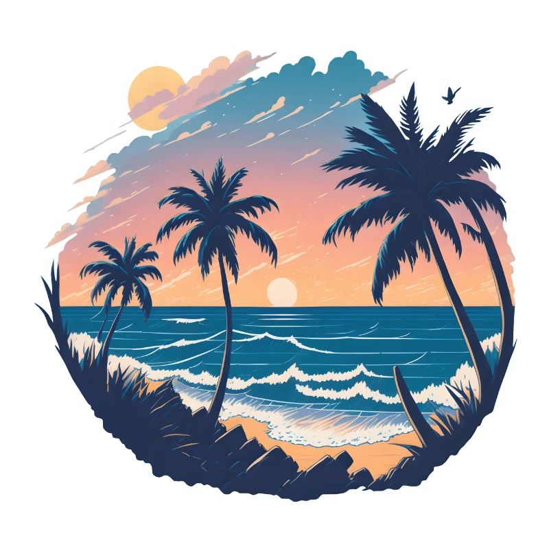 Sonnenuntergang am Palmenstrand