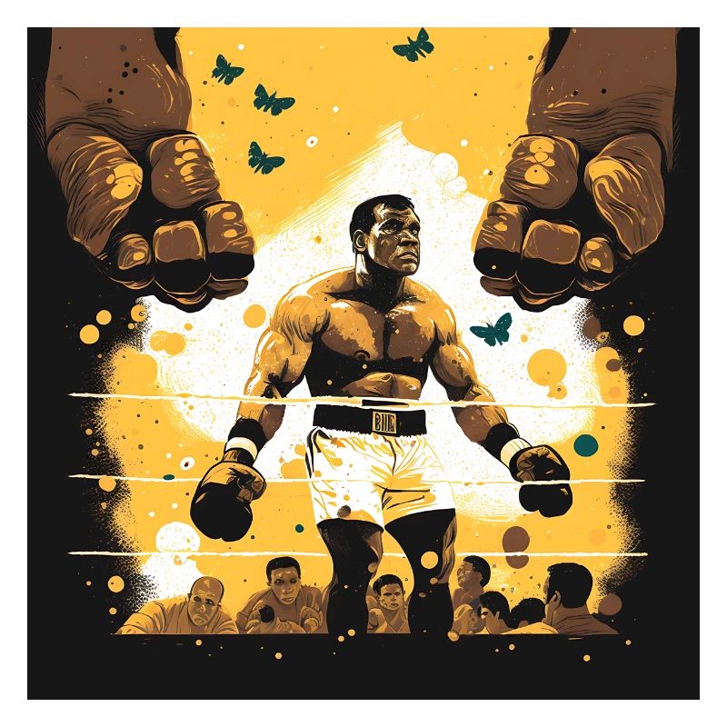 Boxer mit Schmetterlingen