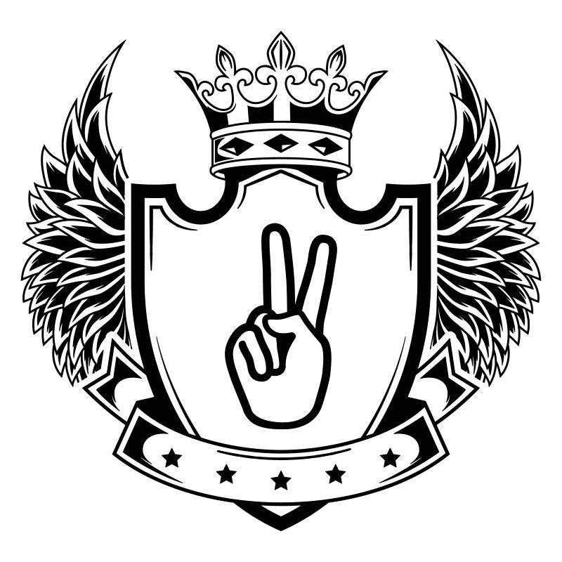 Hand Peace Wappen