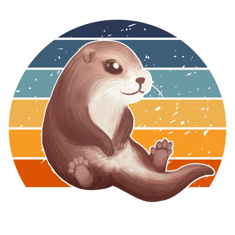 Süßer Retro Otter