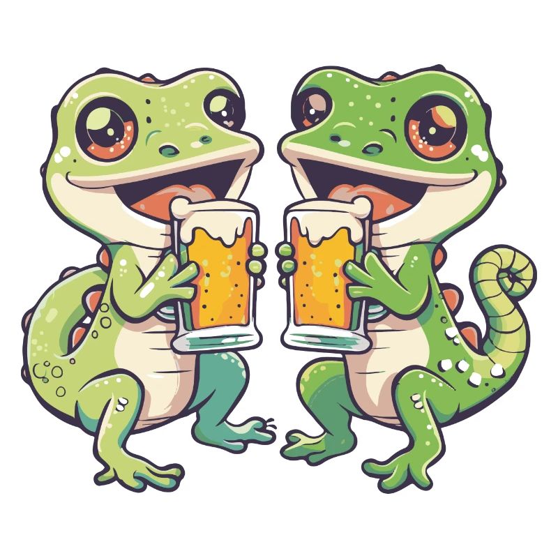 Lizard Comic Beer Party Drinking