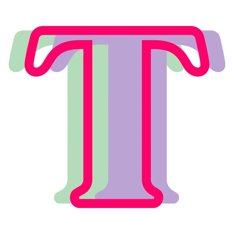 Mehrfarbiger Buchstabe t