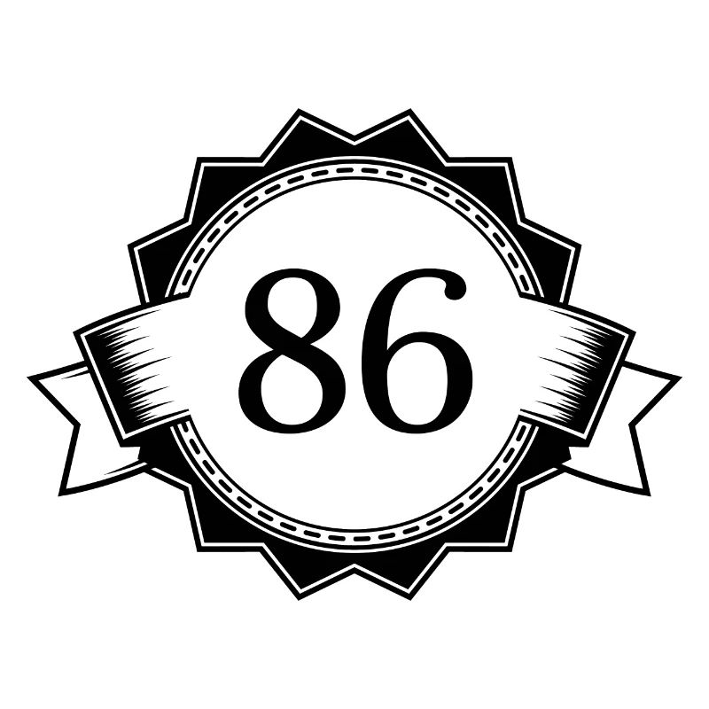 86 Zahl Emblem
