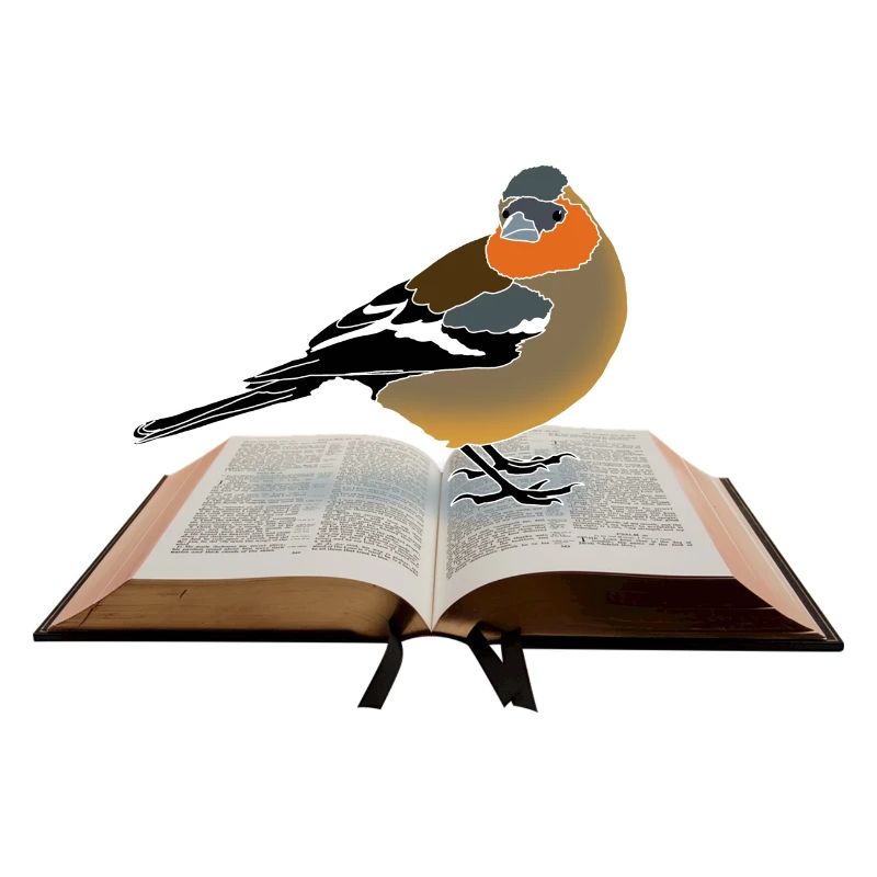 Buchfink auf Buch