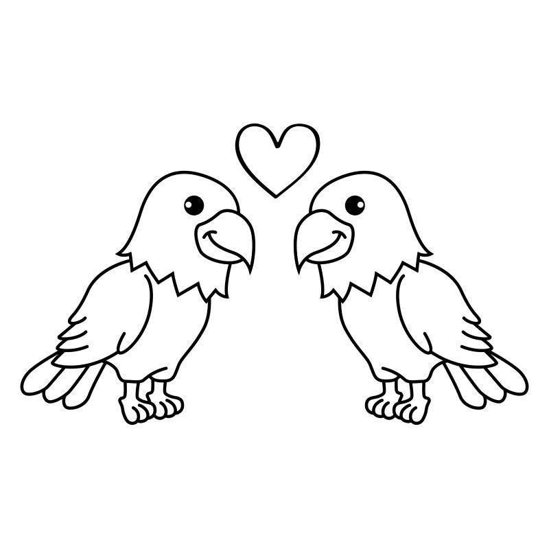 Adler Comic Paar Liebe