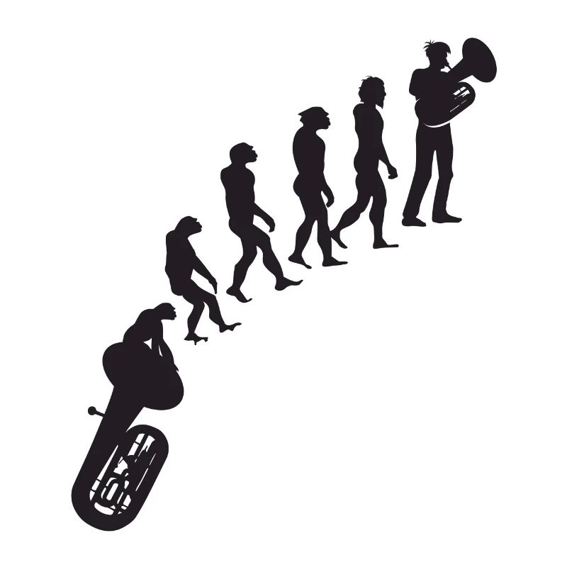 Tubaspieler Tuba Evolution