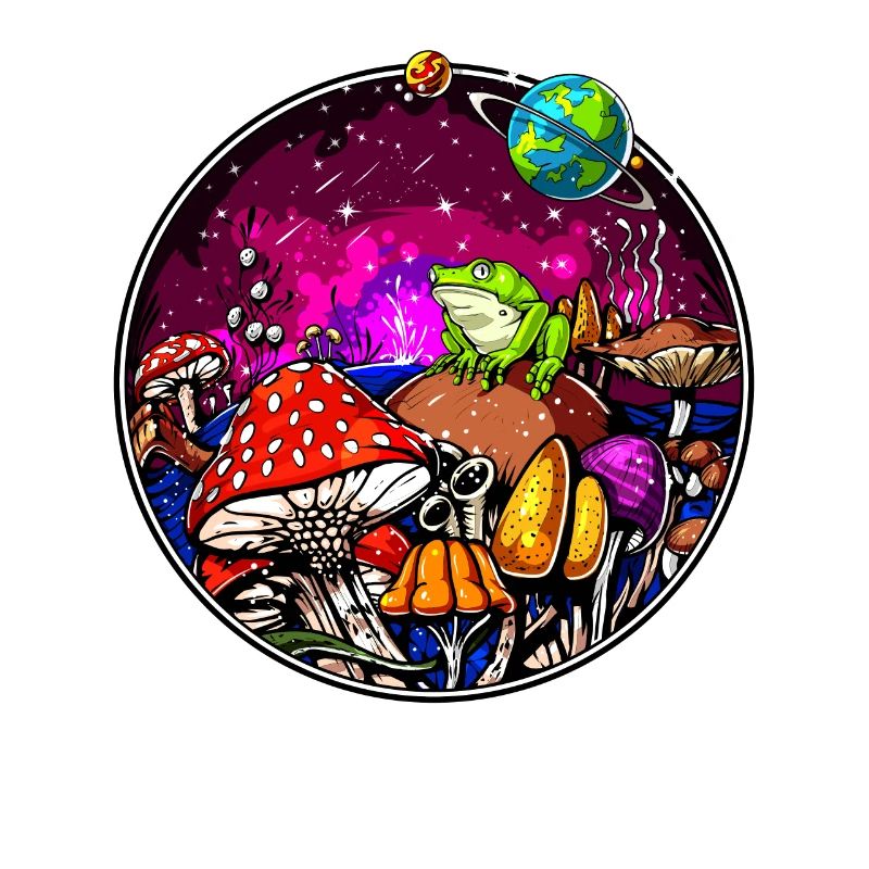 Psychedelic Magic Mushrooms Hallucinogenic Frog