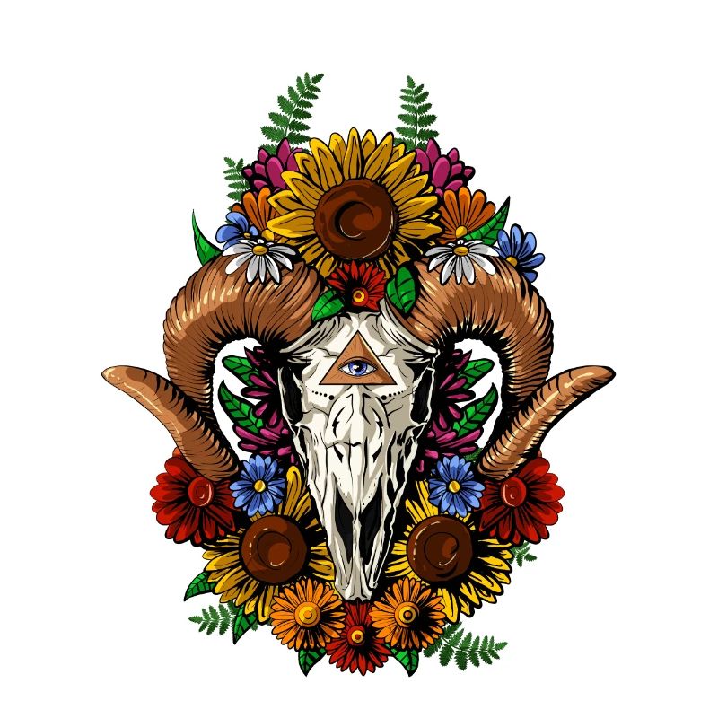 Blumen Ram Schädel