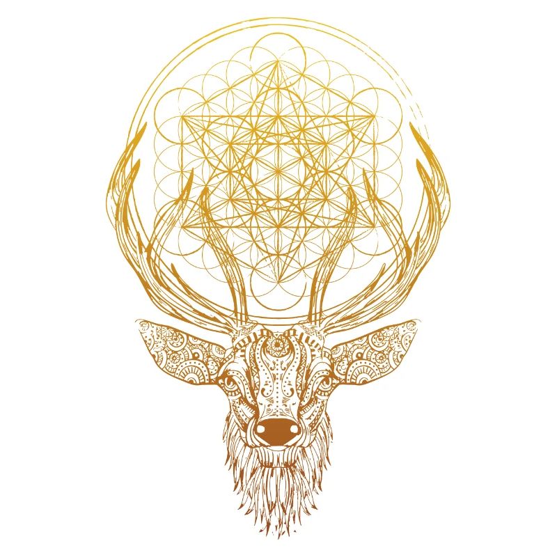 Ornate Deer Sacred Geometry Metatron