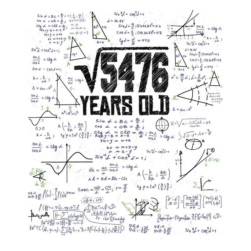 Square Root of 5476 Math Nerd 74th Birthday