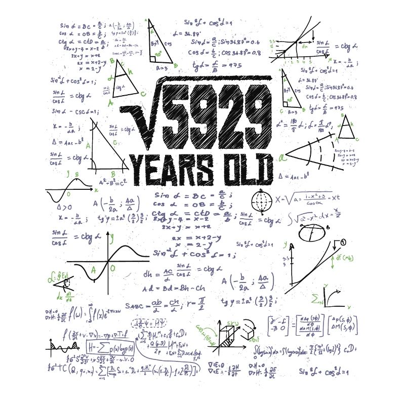 Square Root of 5929 Math Nerd 77th Birthday