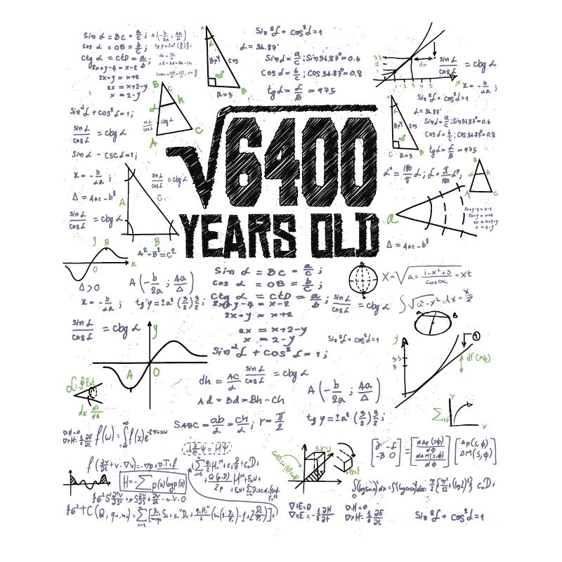 Racine carrée de 6400 math nerd 80e anniversaire