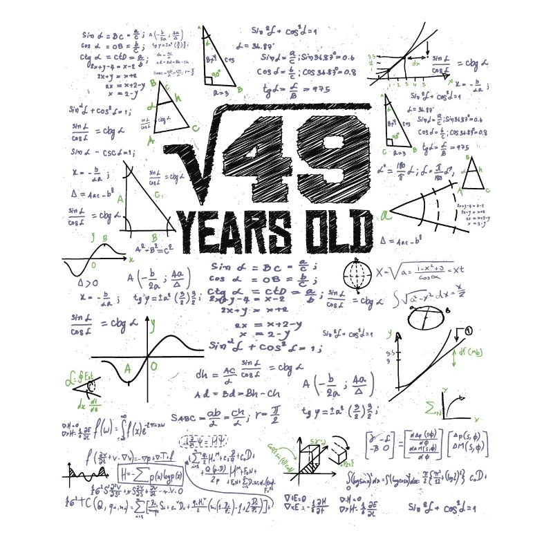 Quadratwurzel von 49 Mathe Nerd 7. Geburtstag