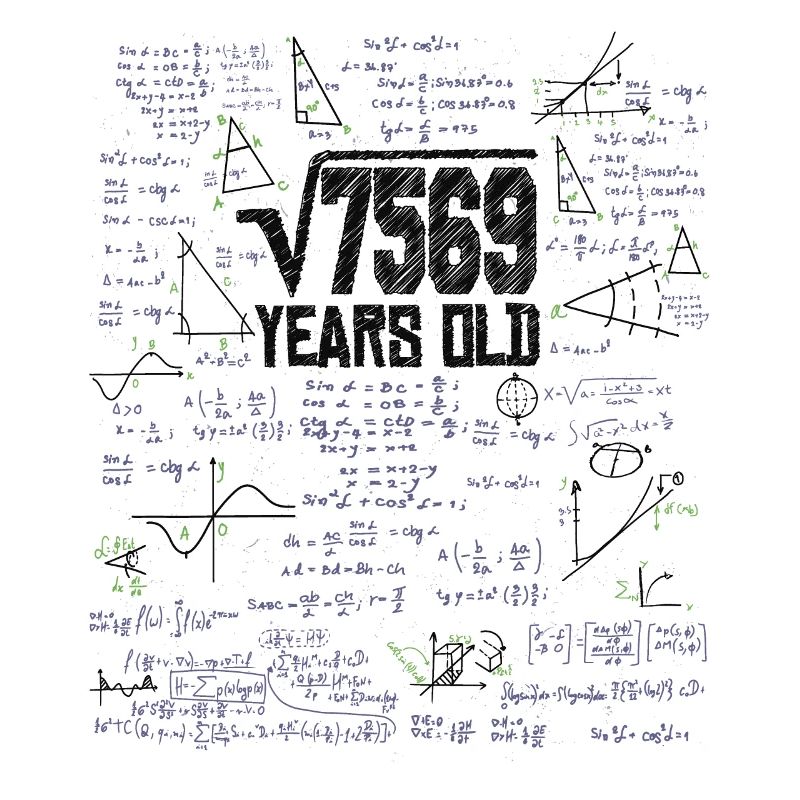 Square Root of 7569 Math Nerd 87th Birthday