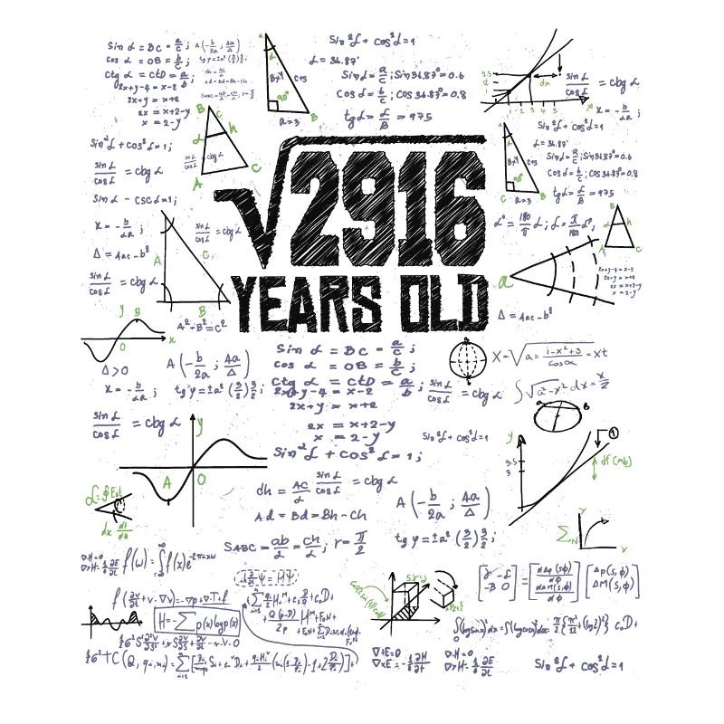 Square Root of 2916 Math Nerd 54th Birthday