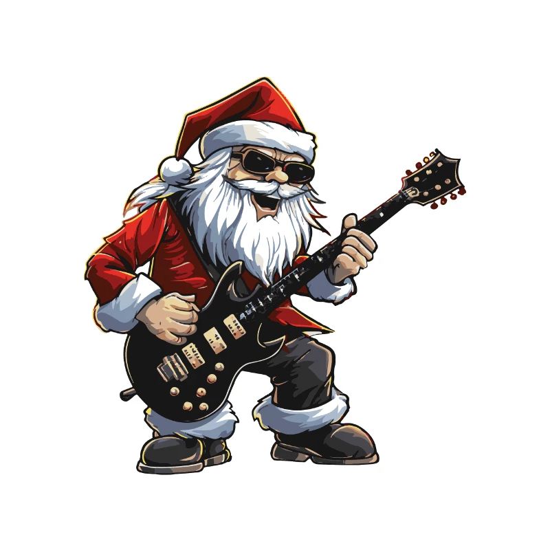 Weihnachtsmann Gitarre Santa