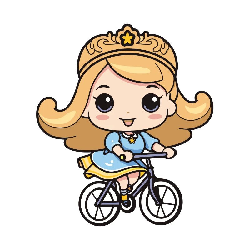 Fahrrad Mädchen Comic