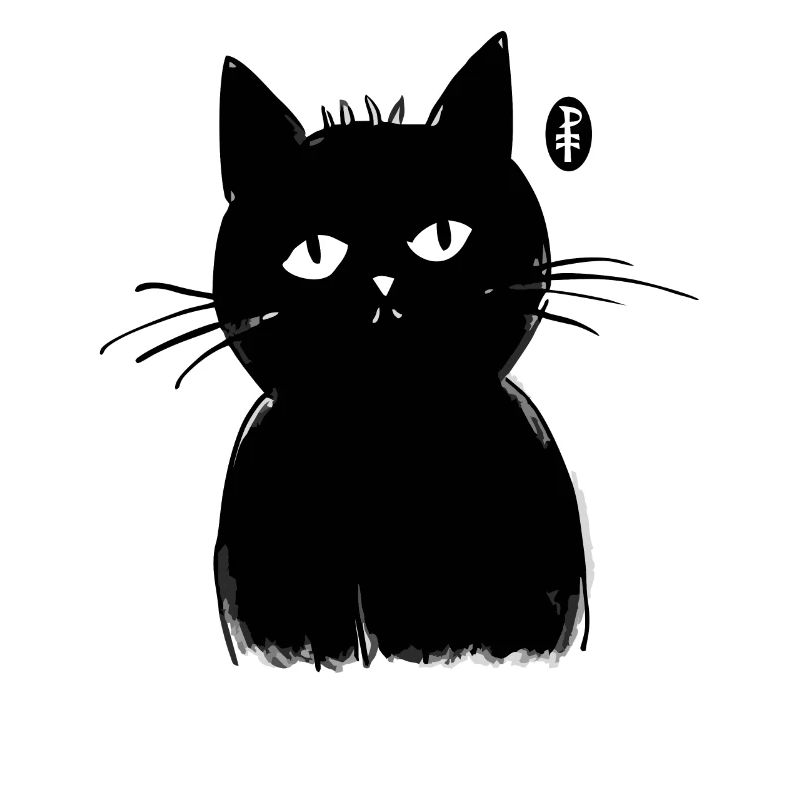 Gelangweilter Schwarzer Kater
