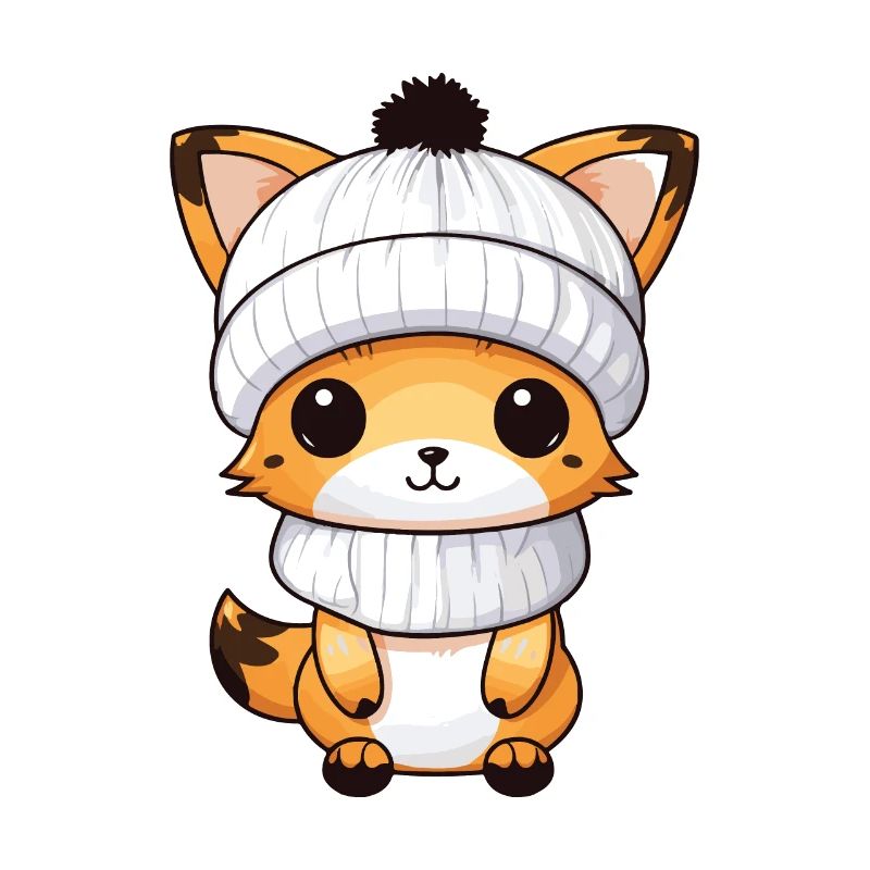 Fox Winter Comic Illustration