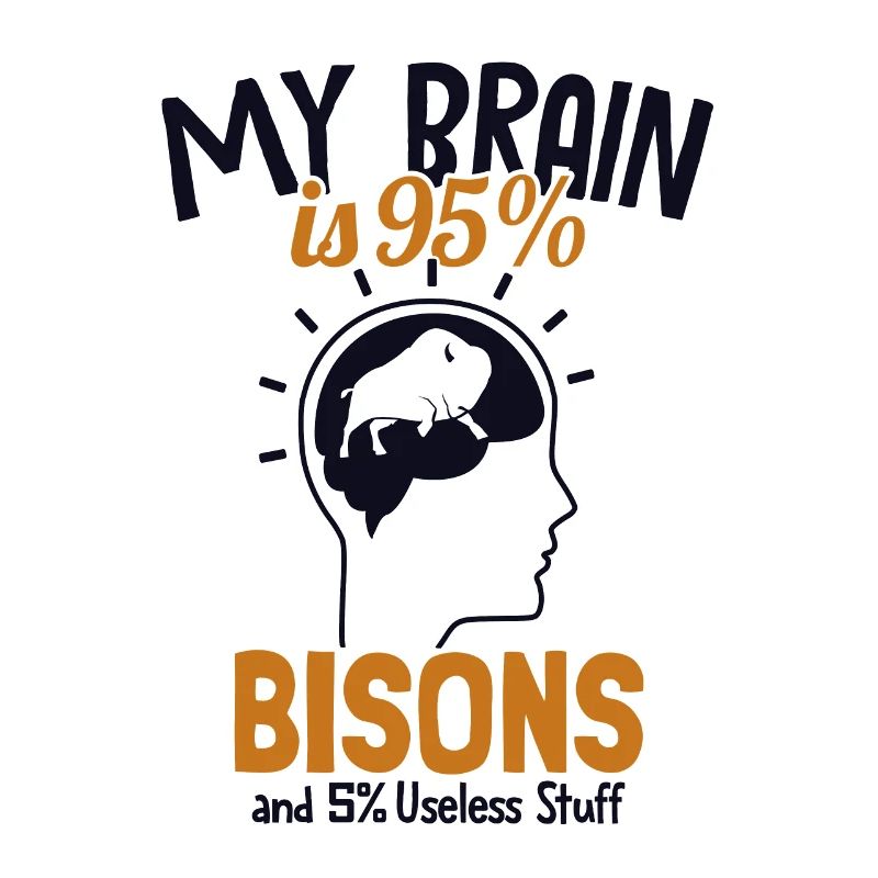 Mon cerveau est composé à 95 % de bisons Bisons de bison d’Amérique de Buffalo